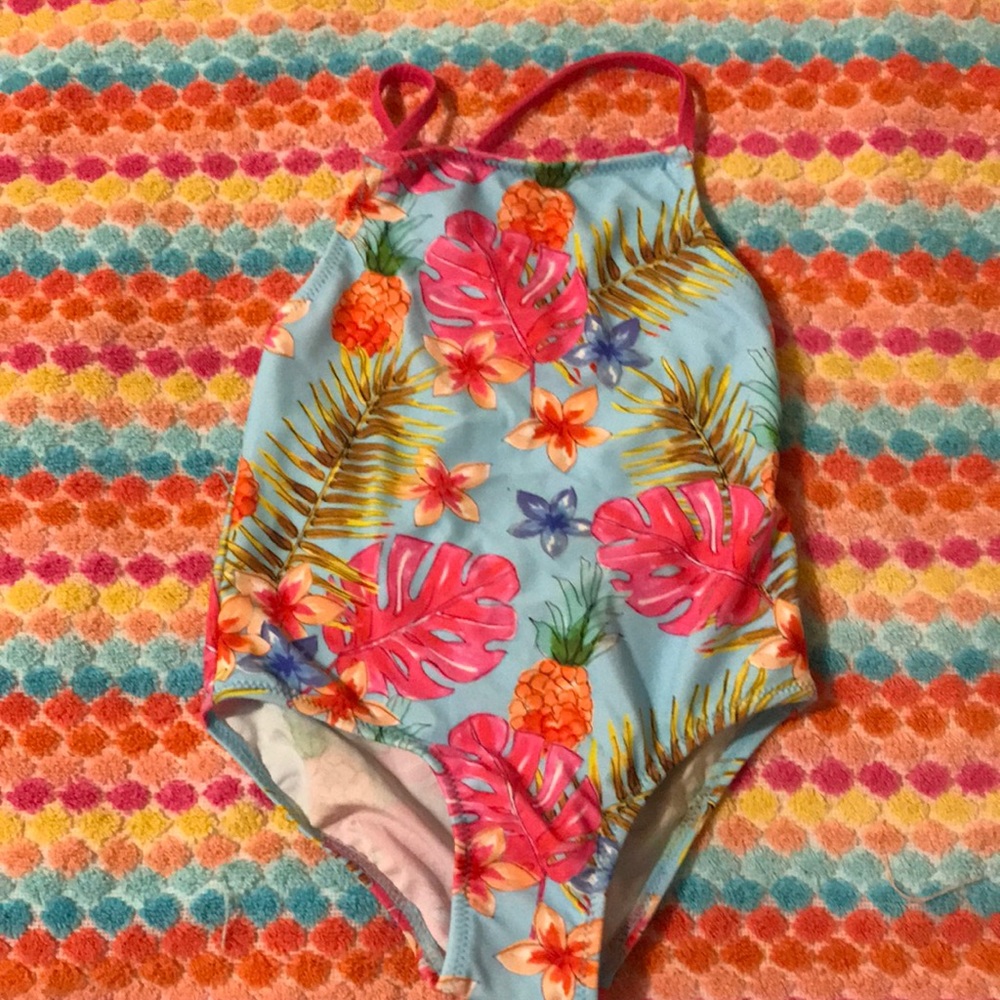 2-3  yr old Swimming suit tropical print